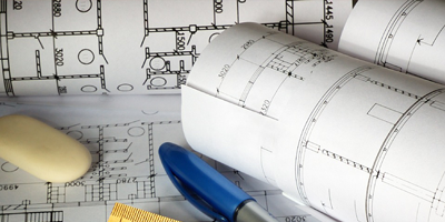 blueprints and drafting tools